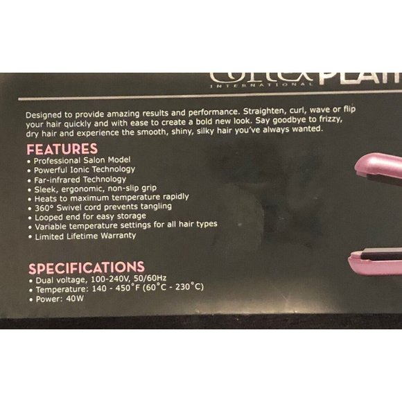 Cortex Platinum Black Series Limited Edition Flat Iron 1.25” Light Blush - VGC - Picture 7 of 10
